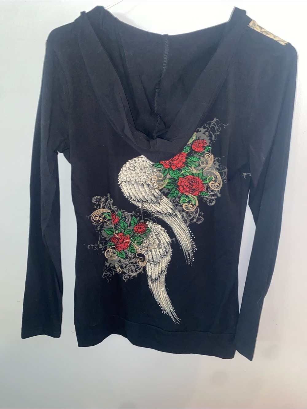 Bus Stop New Women's Black Hoodie with sequin designs. - Picture 6 of 9